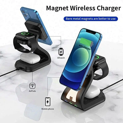 JEDI H20 New Multifunction Mag Safe Chargers Mobile Phone Headphone Watch 4in1 Qi Magnetic Wireless Charger