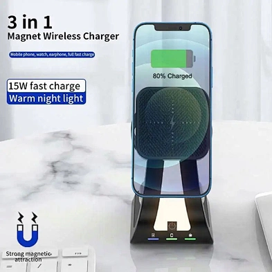 JEDI H20 New Multifunction Mag Safe Chargers Mobile Phone Headphone Watch 4in1 Qi Magnetic Wireless Charger