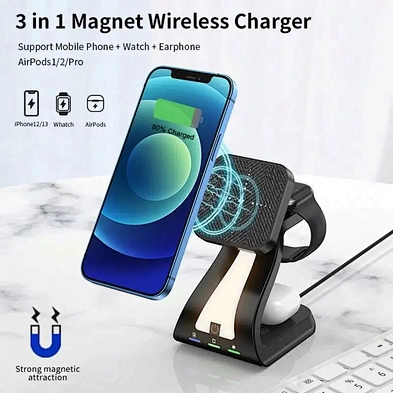 JEDI H20 New Multifunction Mag Safe Chargers Mobile Phone Headphone Watch 4in1 Qi Magnetic Wireless Charger